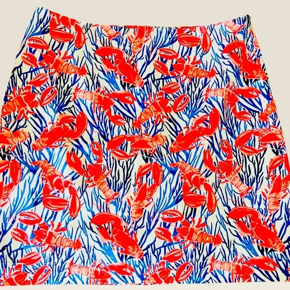 TALBOTS Vibrant Lobster Nautical Beach Boating Skirt | Size 12 | Preowned - Picture 2 of 8